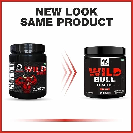 MuscleTrail Wild BullPre-Workout Supplement Powder 45servings for Men&Women-360g