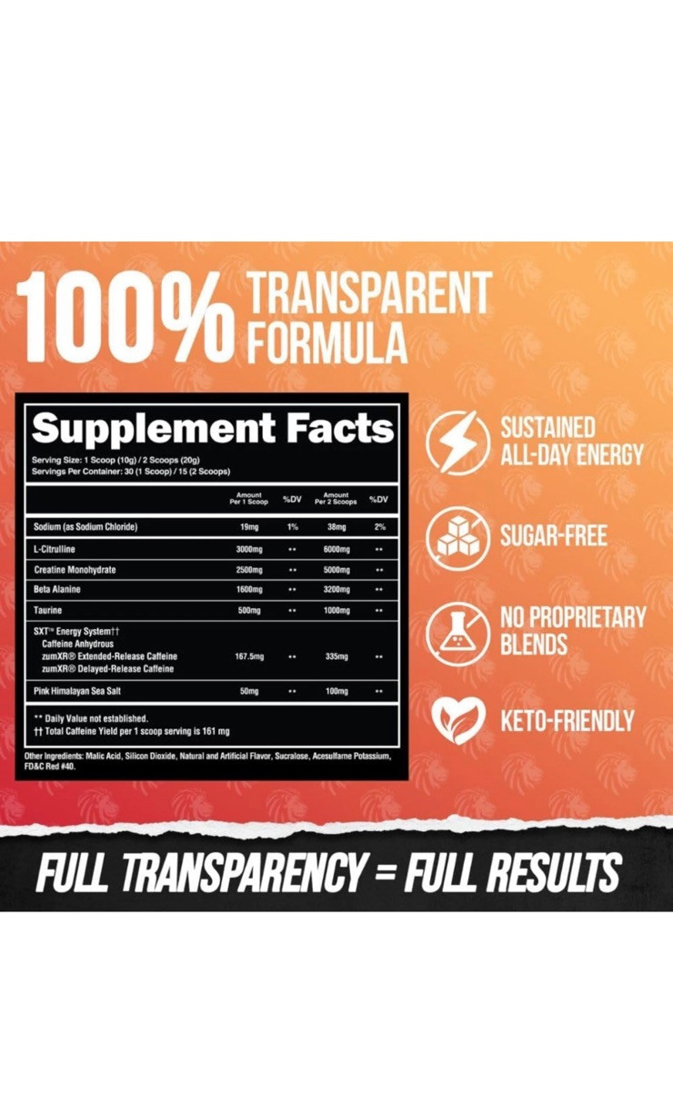 ALPHA LION Super Human Core Pre Workout Powder with Creatine – Alpha Punch 30srv