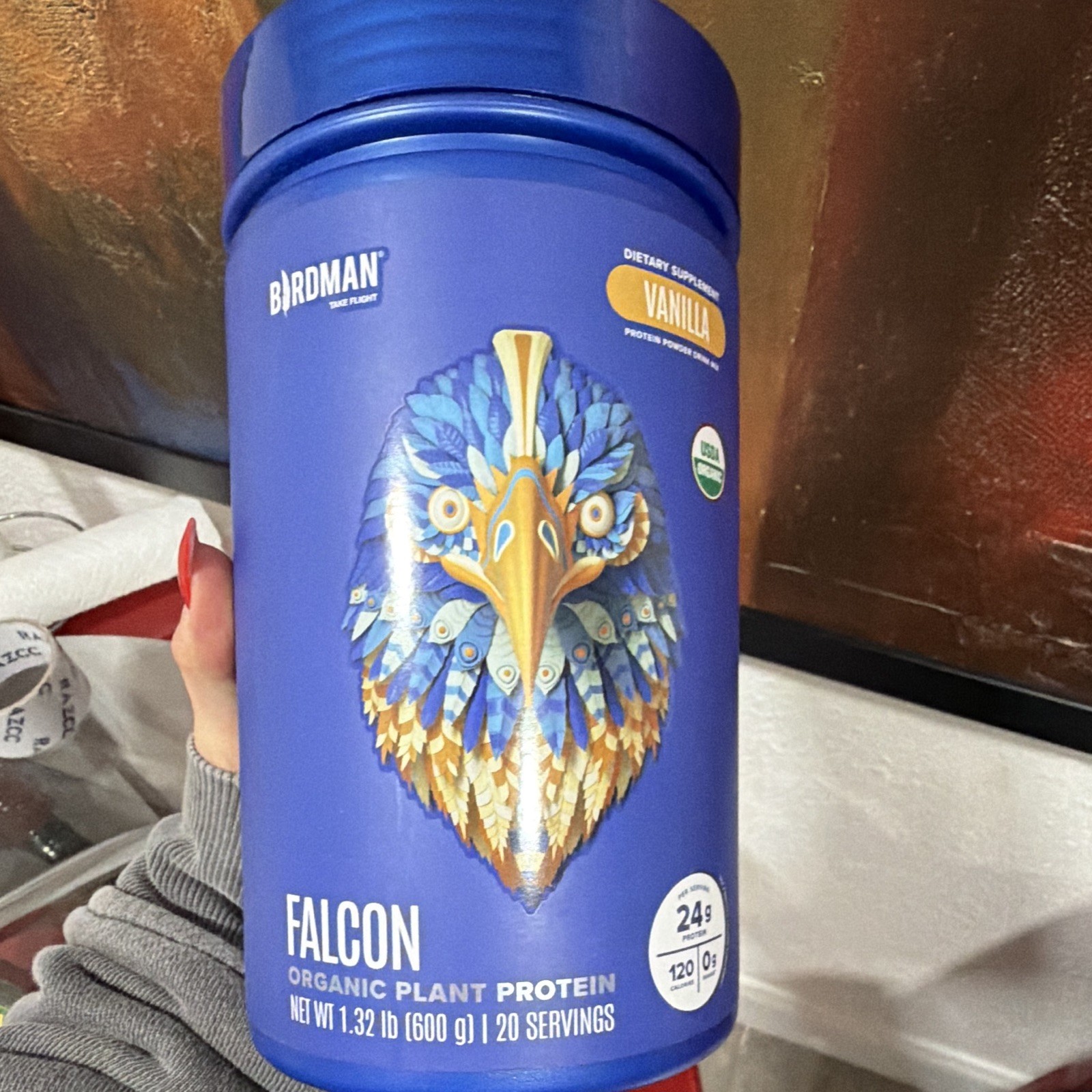 Birdman Falcon Organic Plant-Based Protein Powder Vanilla 1.32 lb 20 Servings