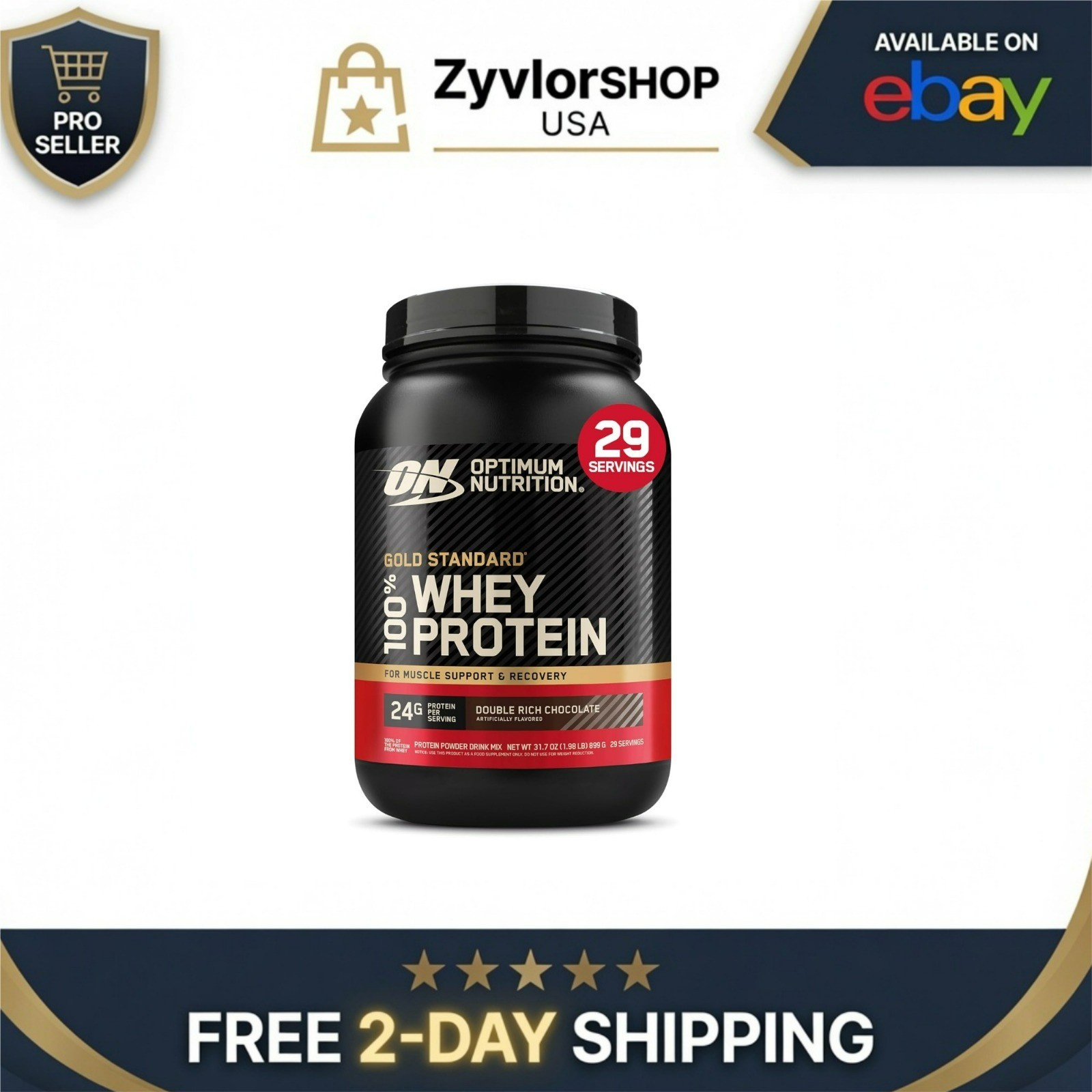 Optimum Nutrition Gold Standard Whey Protein 2 LB Double Rich Chocolate