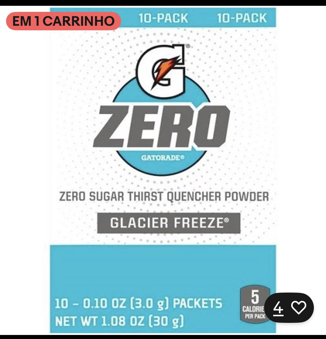 Gatorade – Sports Drinks G Zero Powder Packets Glacier Freeze, 0.10 Ounce(Pack o