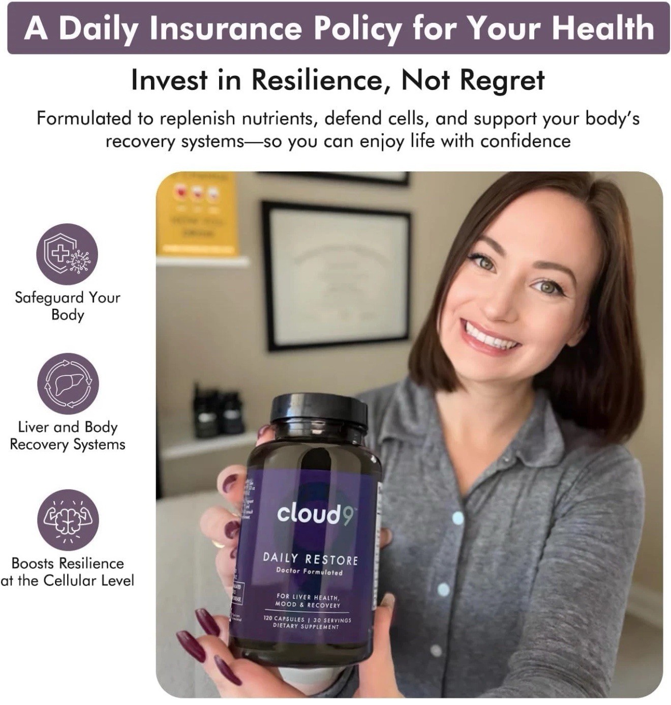 Cloud9 Daily Restore – Liver Detox & Recovery Supplement with Milk Thistle, NA