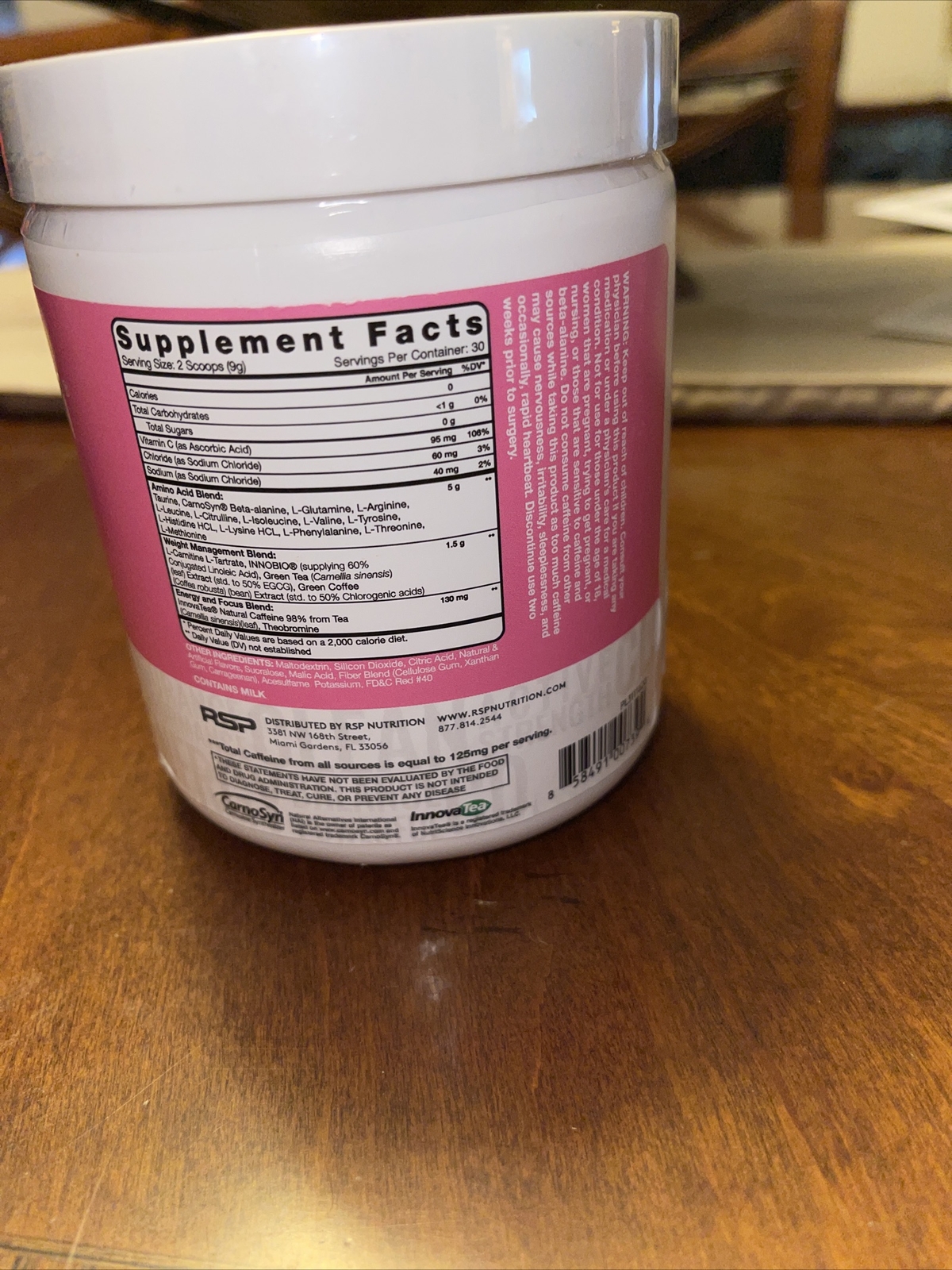 RSP All-in-One Pre Workout, Amino Energy, Weight Managemen Pink Lemonade, 30