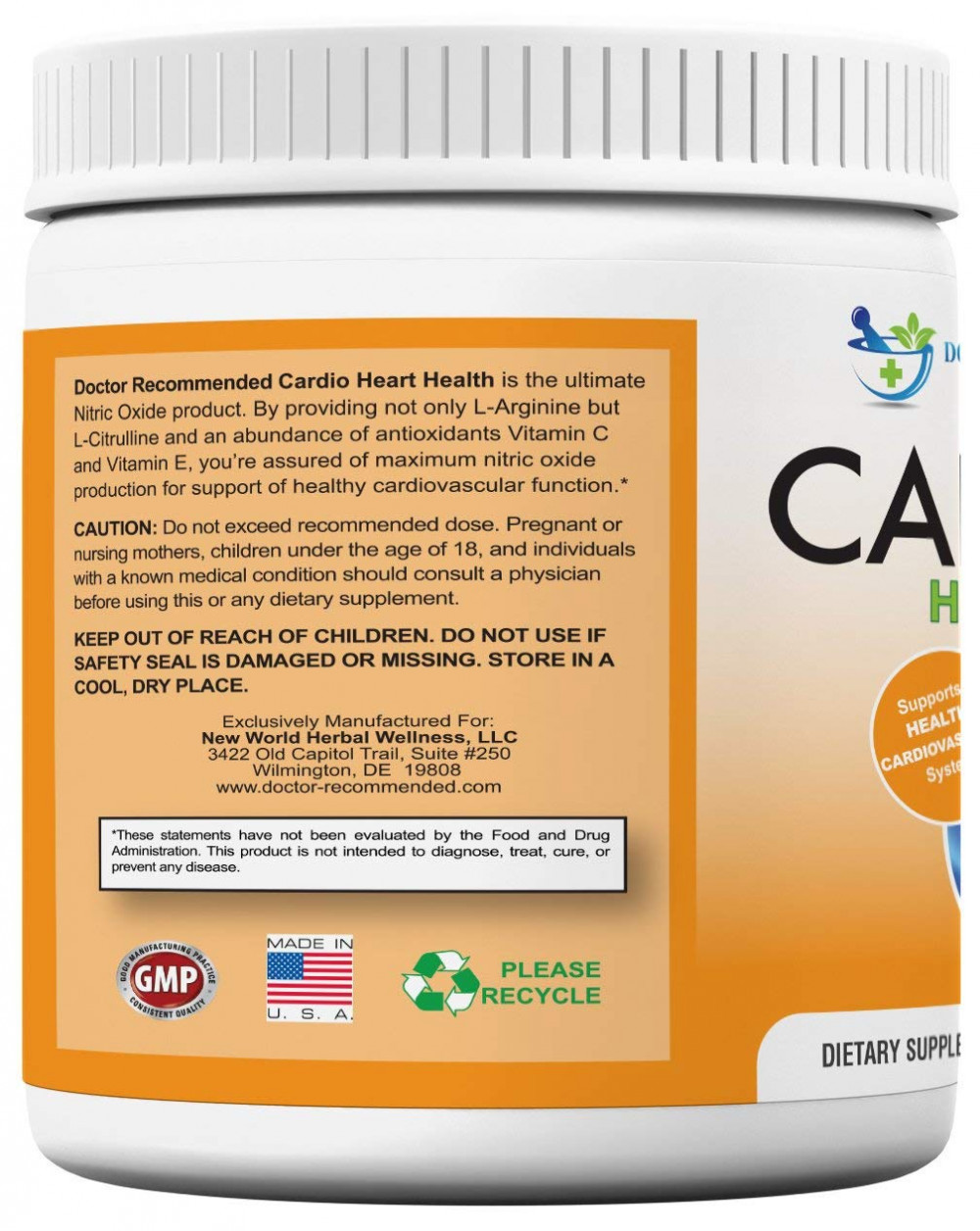 Doctor Recommended Cardio Heart Health Powder – L-Arginine Supplement 5000mg
