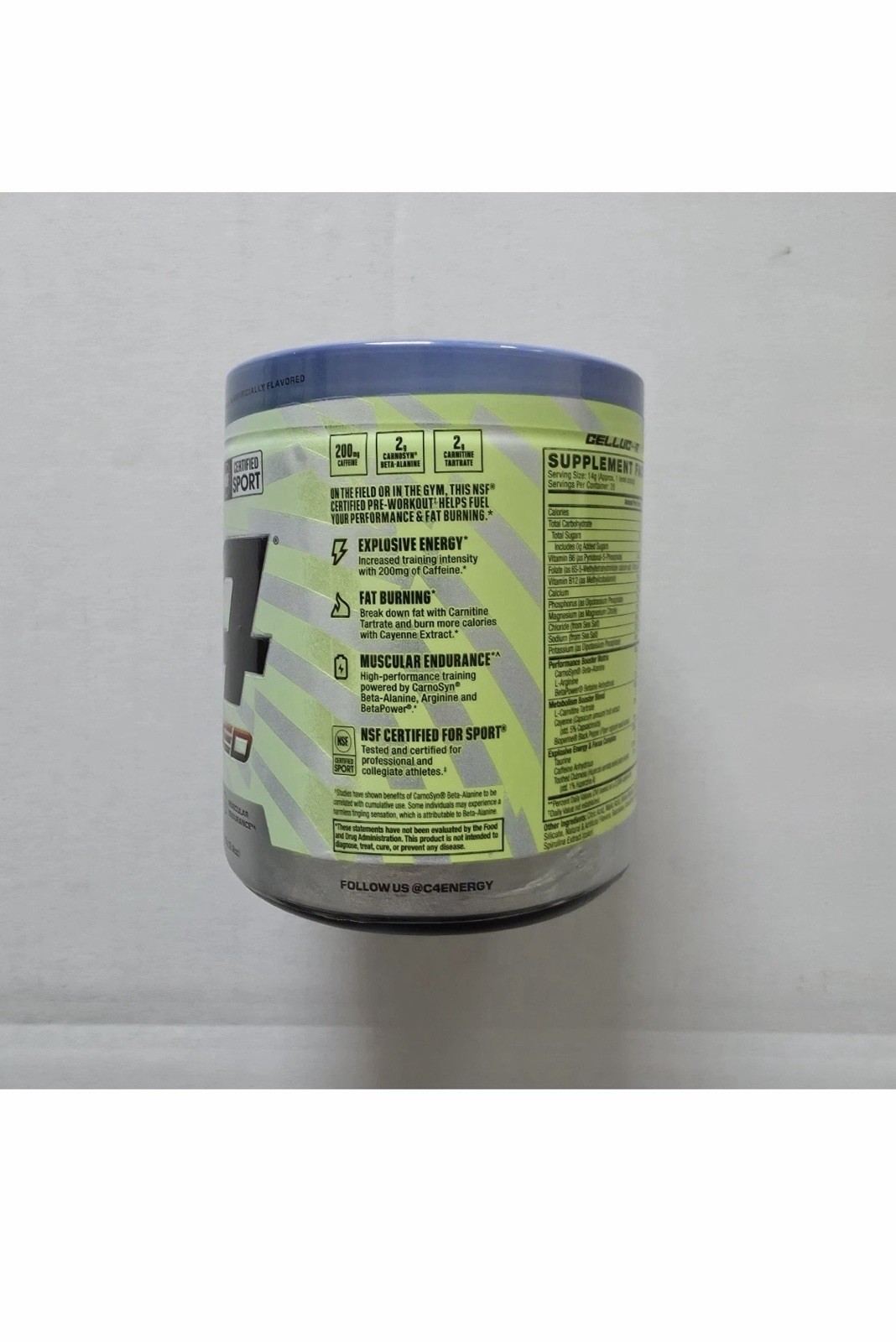 Cellucor C4 – Sport Ripped Pre-Workout Arctic Snow Cone – 20 Servings – 9.9oz