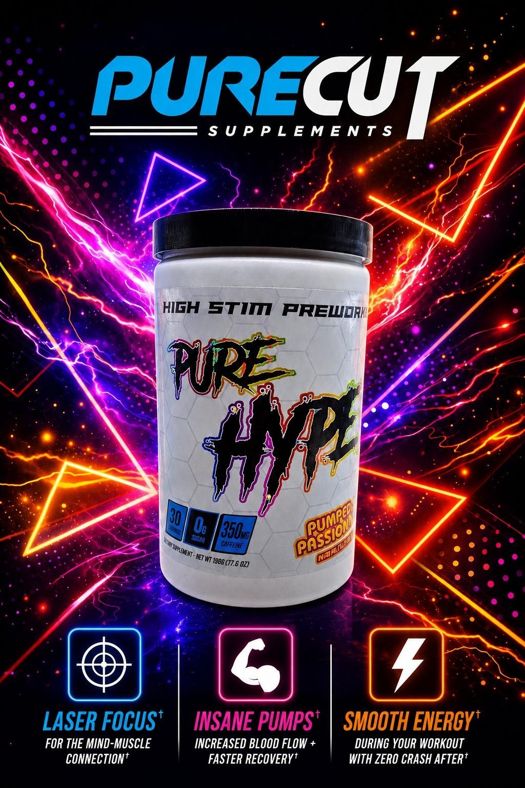 Pure Hype High Stem Pre Workout- Pink Lemonade