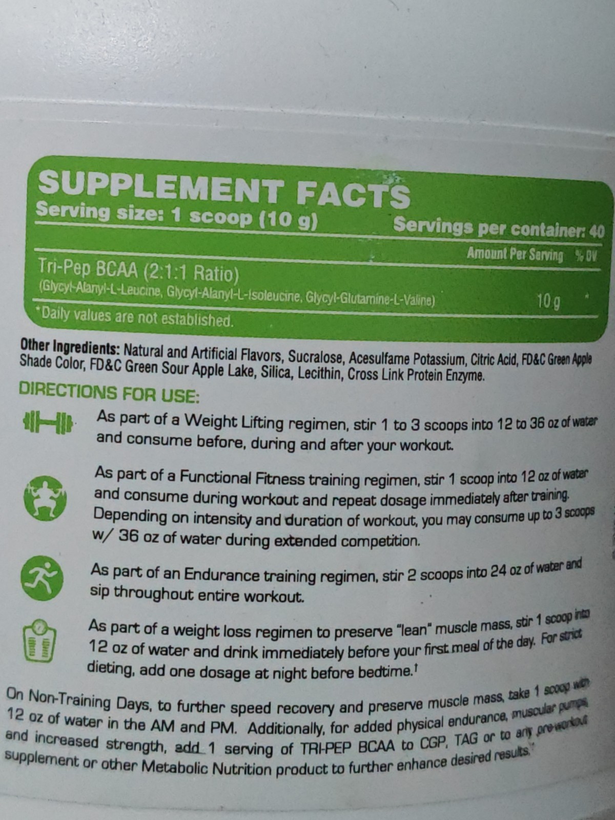 Tri-Pep®, Branch Chain Amino Acid, Green Apple, 400 g