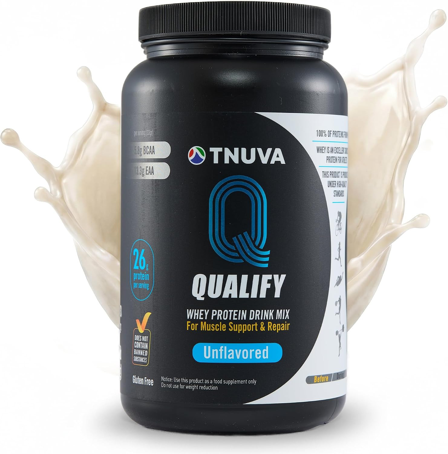 Unflavored Whey Protein Powder. 25g Protein Shake for Post Workout Recovery, Smo