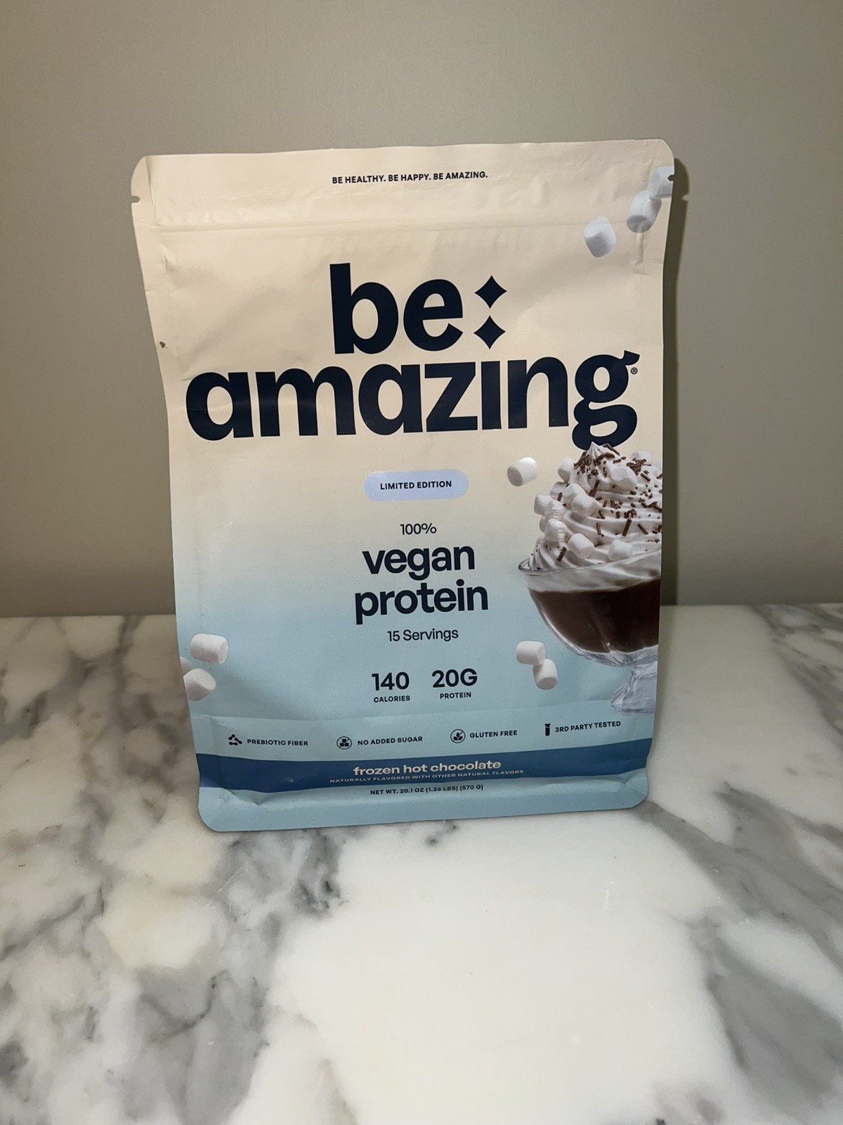 Be Amazing Vegan Plant-Based Protein Powder – Frozen Hot Chocolate – 15 Servings