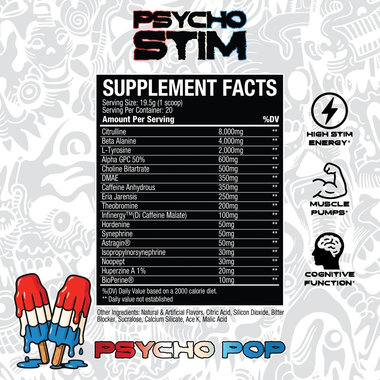 Mood elevation euphoria PSYCHO STIM HIGH STIM PRE-WORKOUT – PSYCHO POP