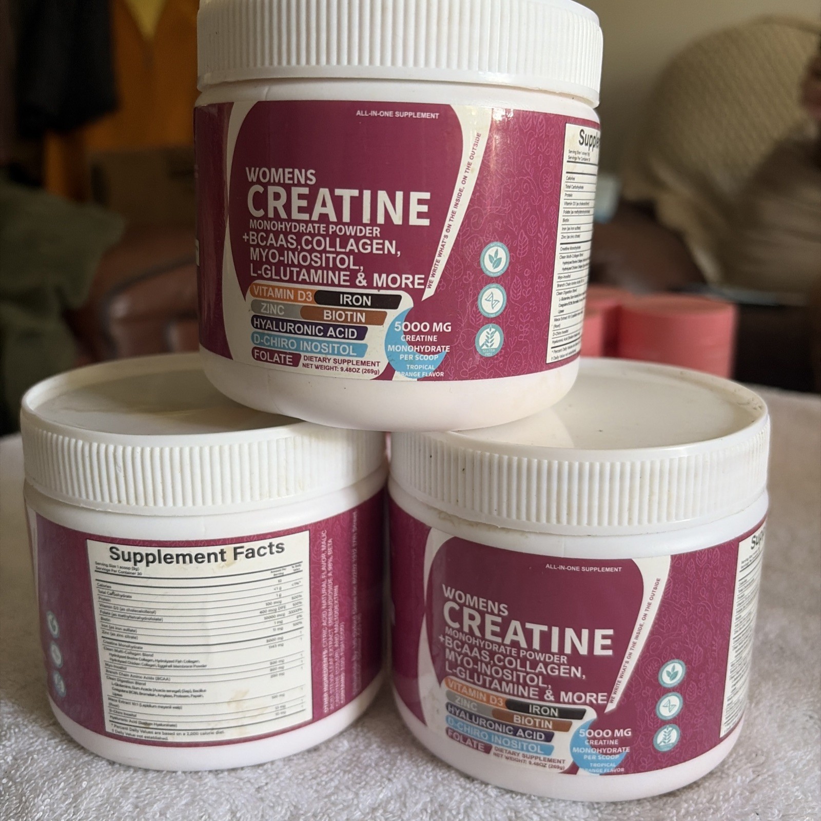 Women’s Creatine Powder + Collagen, L-Glutamine, BCAAS 5000mg Creatine per scoop