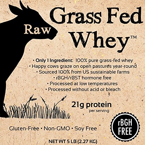 Raw Grass Fed Whey 5LB – Happy Healthy Cows, COLD PROCESSED Undenatured 100%