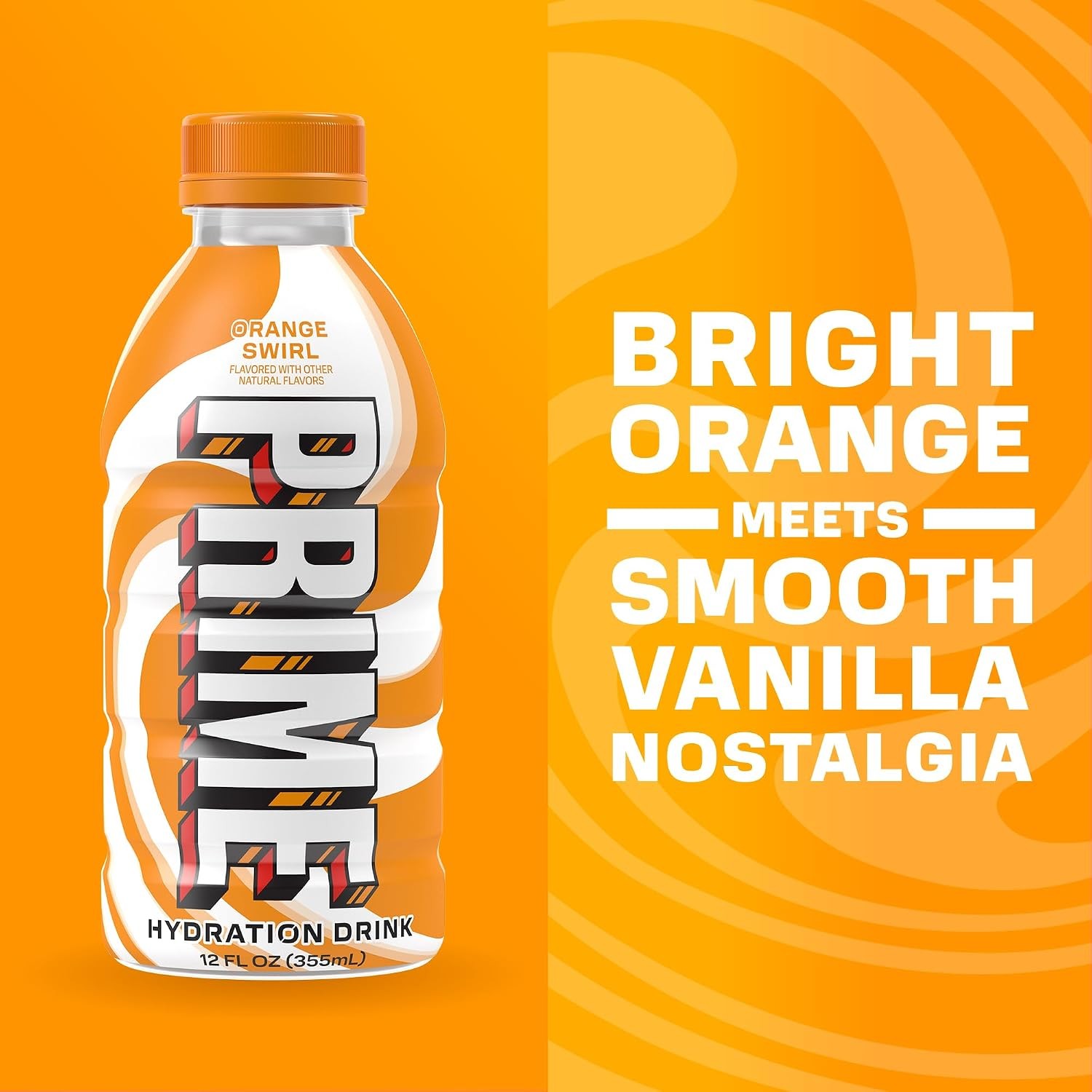 PRIME Hydration Sports Drink Ice Pop Orange Swirl Coconut Water 12oz