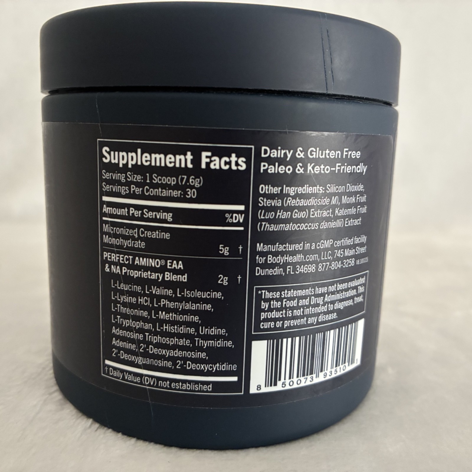 BodyHealth Perfect Amino Creatine Powder 8.04 oz – 30 Servings – Exp 07/2027