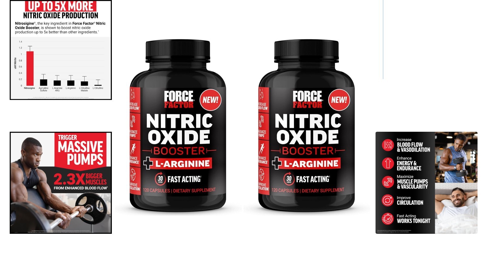 Ultimate Muscle Pump Formula – Nitro Booster with 120 L-Arginine Capsules x 2
