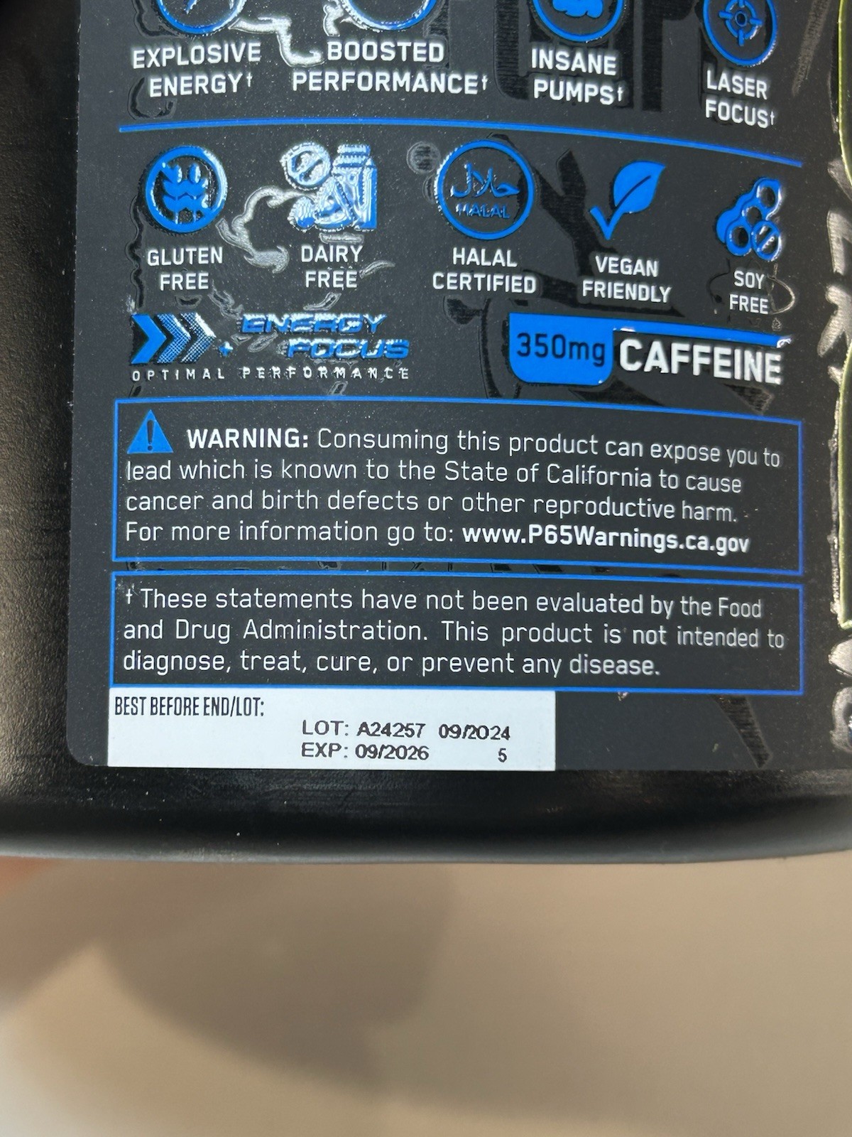 Abe All Black Everything Pre Workout Blue Raspberry 13.75oz Exp:9/2026 New 2 Tub