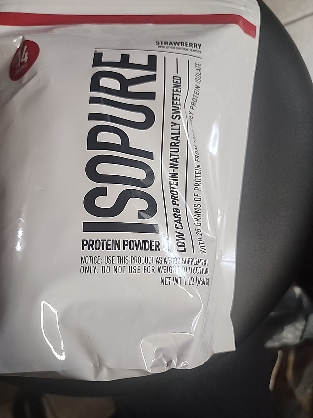 Isopure Protein Powder, Whey Protein Isolate Powder, 25g Protein, Strawberry 1lb