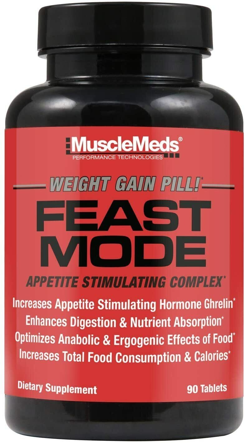 MuscleMeds Feast Mode Weight Gainer Pills Increased Appetite 90 Capsules New