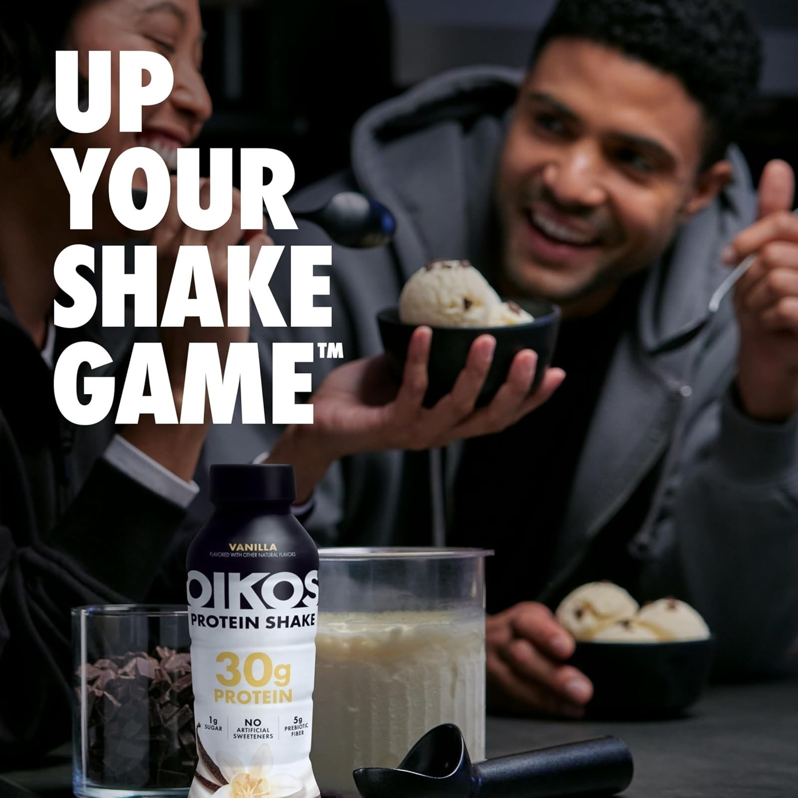 Oikos Chocolate Protein Shake 30g Protein 12 fl oz Bottle 12 Count