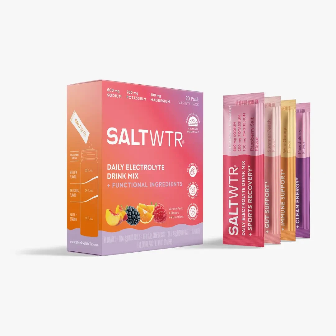 SaltWTR Functional Clean Electrolyte Hydration Drink Mix – Variety 20 Pack