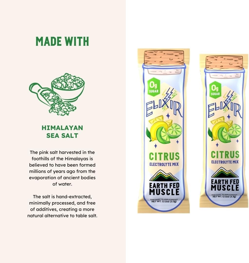 Earth Fed Muscle Elixir Citrus Electrolytes Powder 3.49 Ounce (Pack of 1)