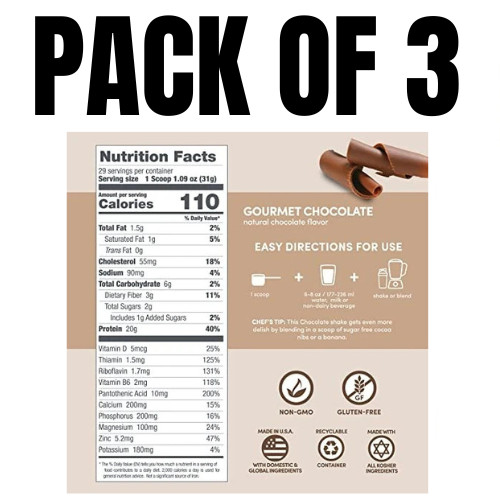 Designer Wellness Designer Whey Natural 100% – Chocolate – Pack of 3