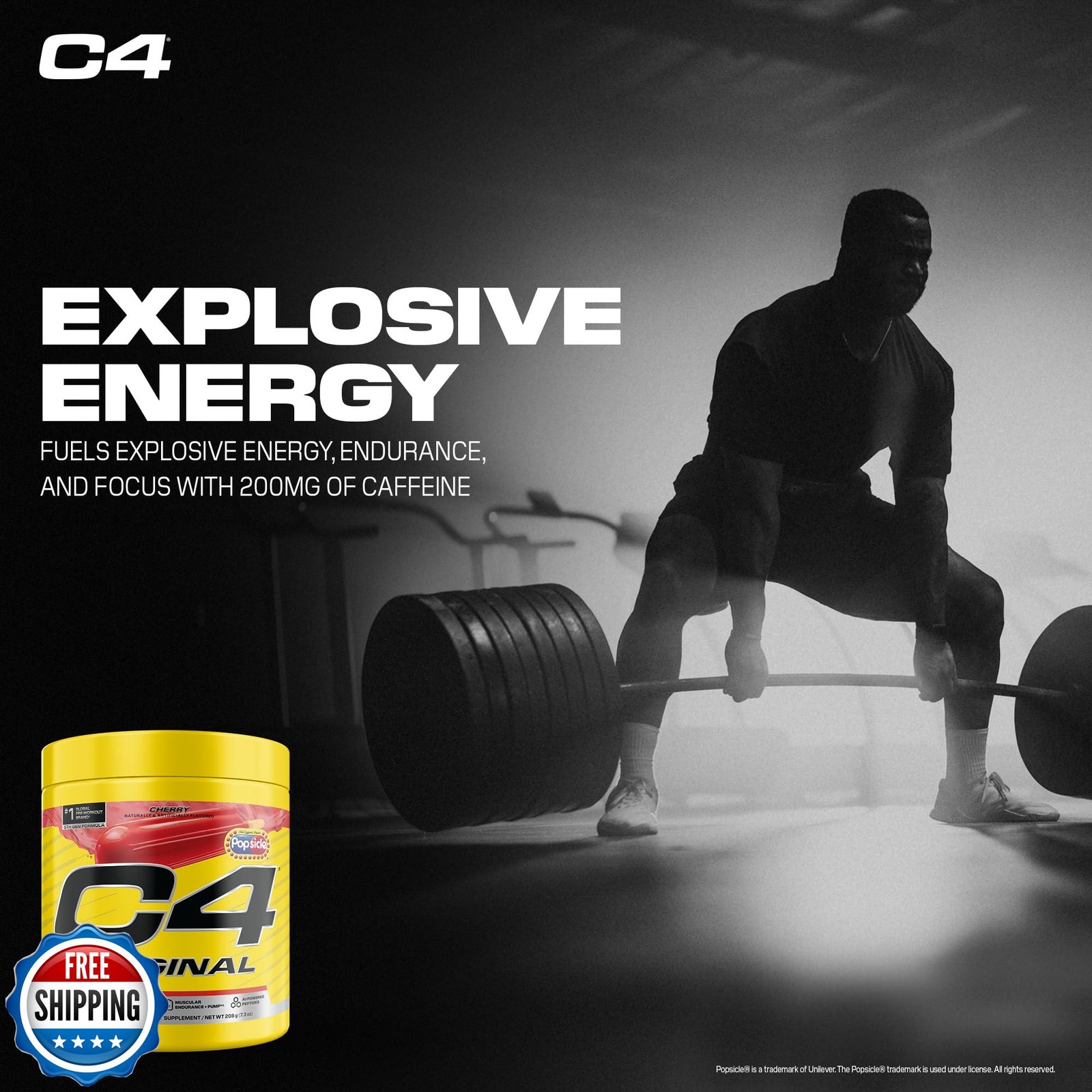 C4 Original Pre Workout – POPSICLE Cherry – Pre-Workout for Endurance, Focus