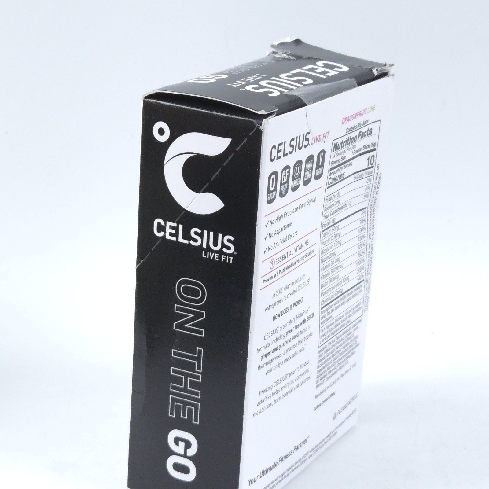 CELSIUS Dragonfruit Lime On Go Powder Sticks 14 Energy Drink 9/2027