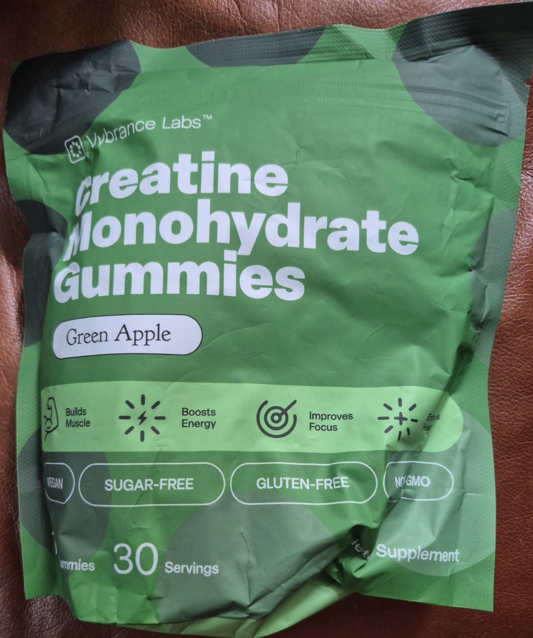 Vybrance Labs Creatine Monohydrate Gummies Green Apple Vegan 120ct 30 Serv