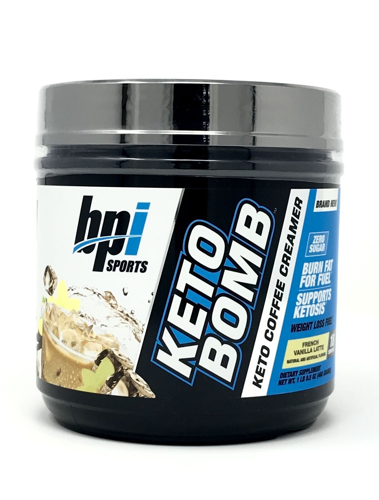 BPI Sports Keto Bomb Ketogenic Creamer for Coffee 18 Servings French Vanilla
