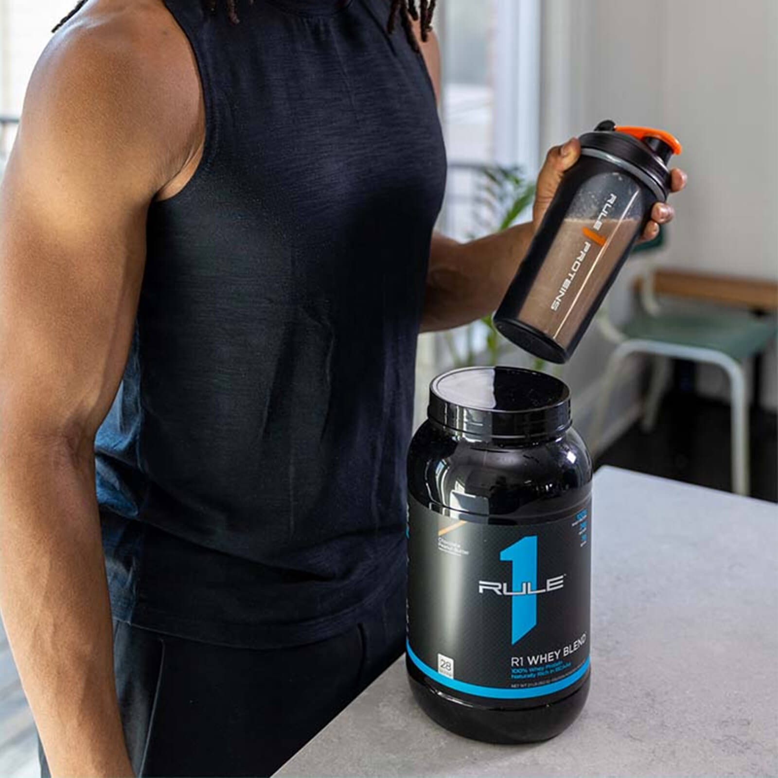 RULE 1 Whey Blend 27 serv Café Mocha 100% Whey Protein Blend 1.99lb