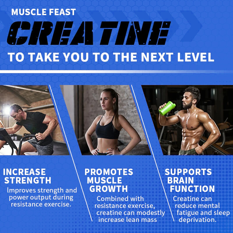 Creatine Monohydrate 3000g – Supports Muscle Body building，Explosive Pumps