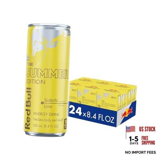 Summer Edition Energy Drink, with 80mg 8.4 Fl Oz, 24pk, (6×4) Sudachi Lime