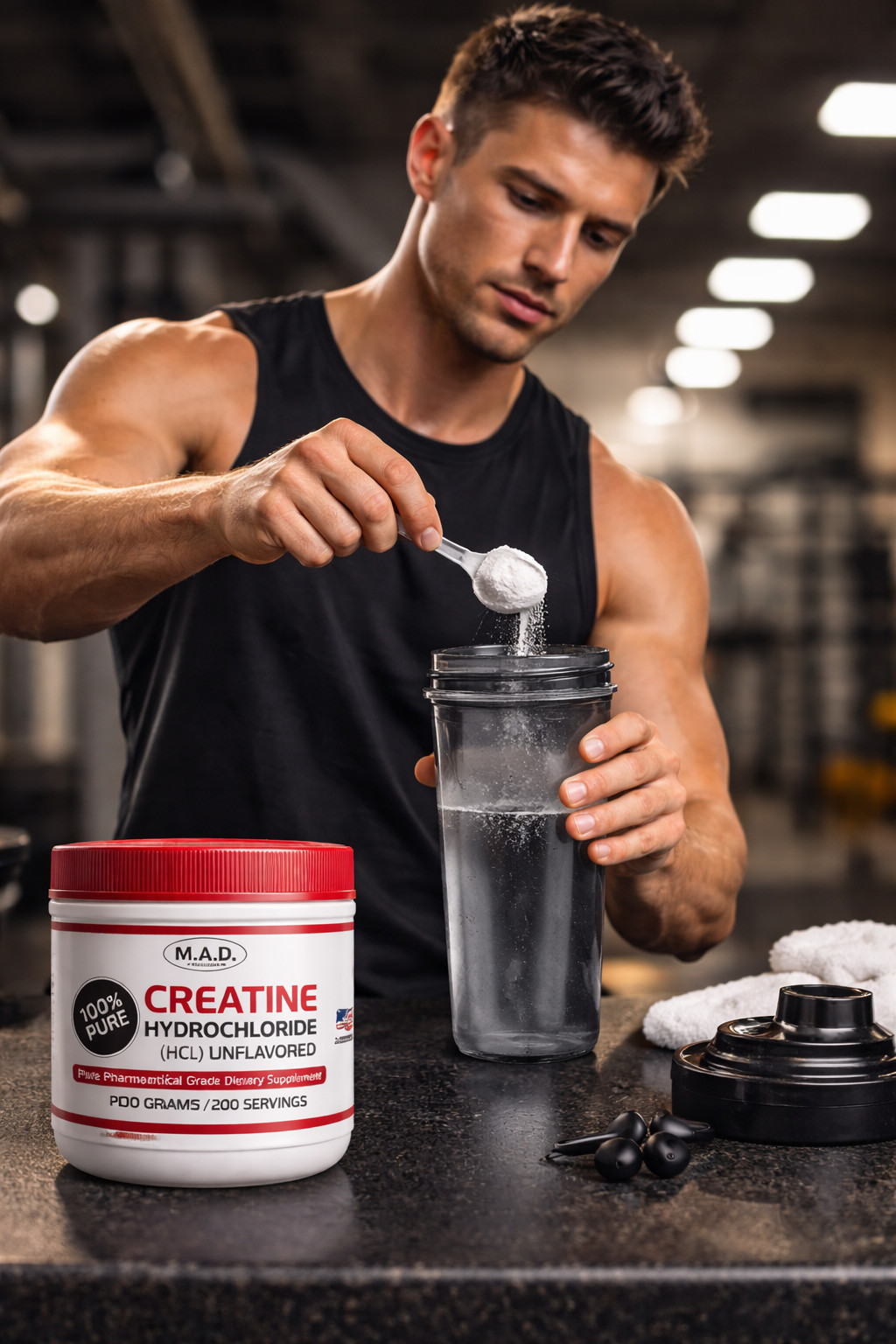 Creatine HCL 200g Micronized Powder No Bloating Strength Supplement