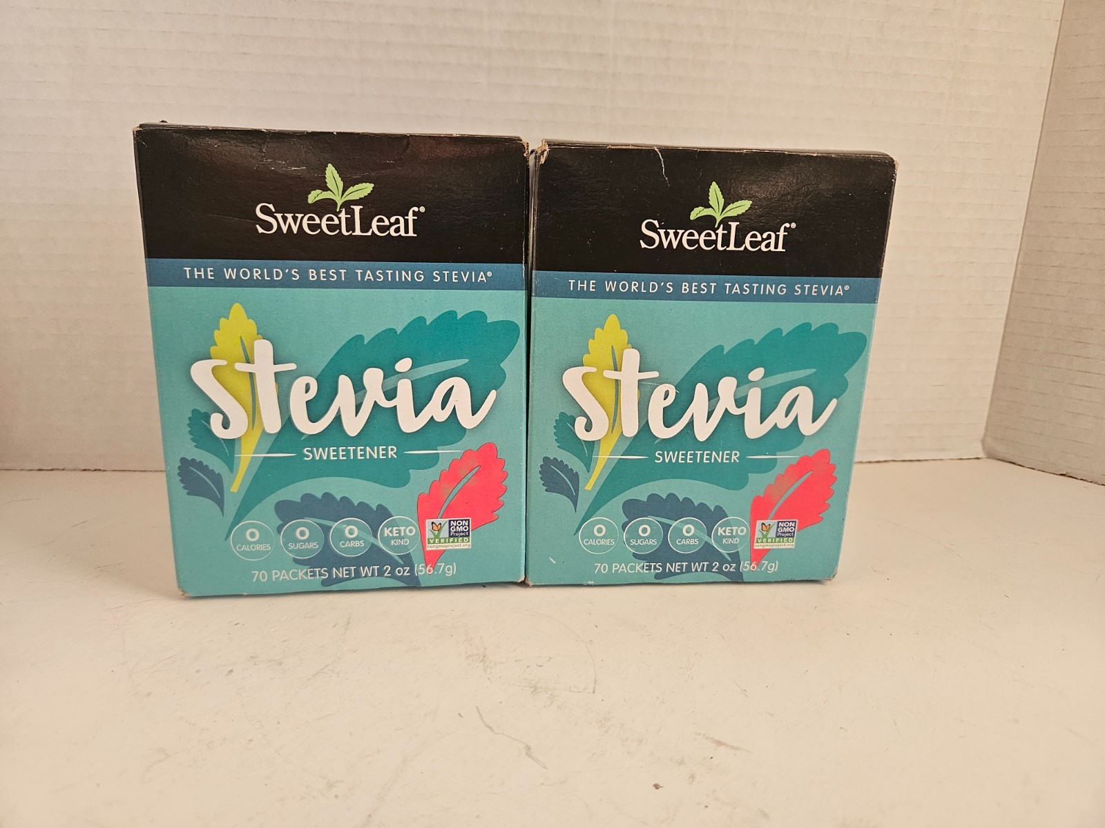 2 x SweetLeaf Stevia Powder Packets – Zero Calorie Sweetener 70 Packets/Pack