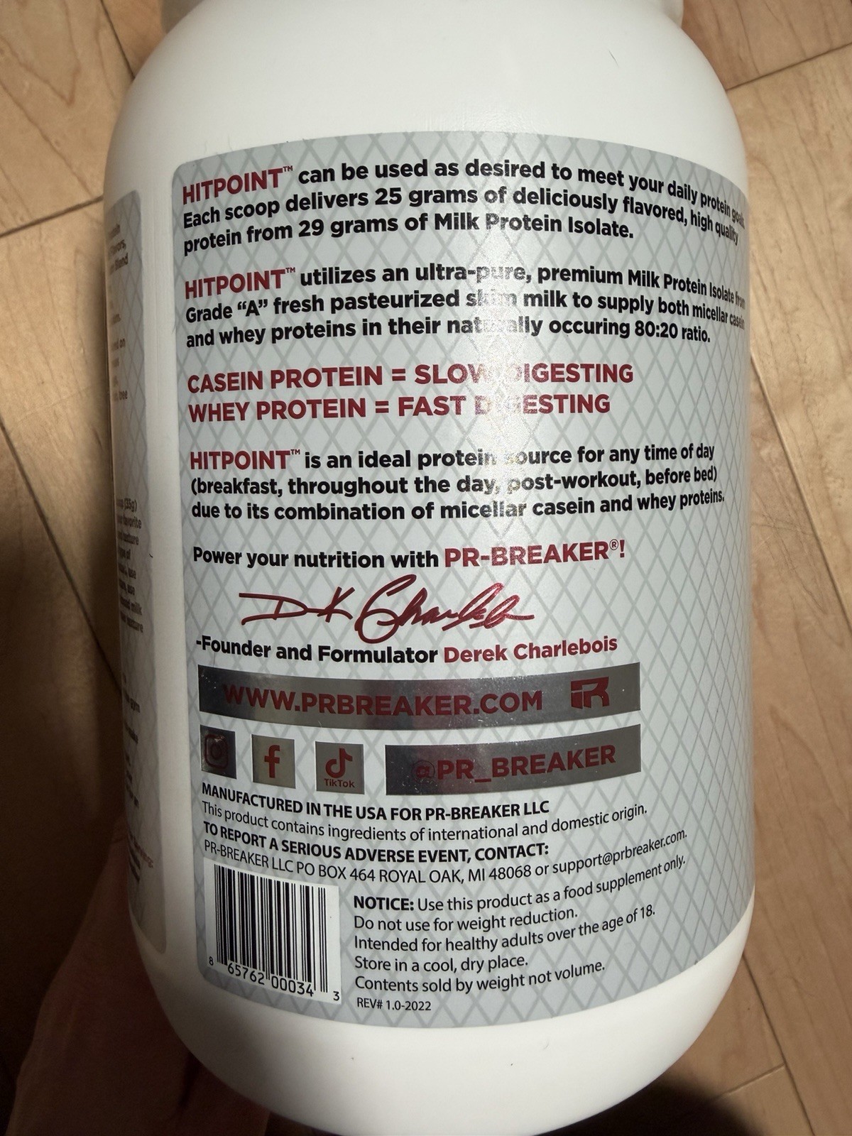 PR Breaker Hitpoint Ultra Protein Powder Vanilla Cake Batter BRAND NEW