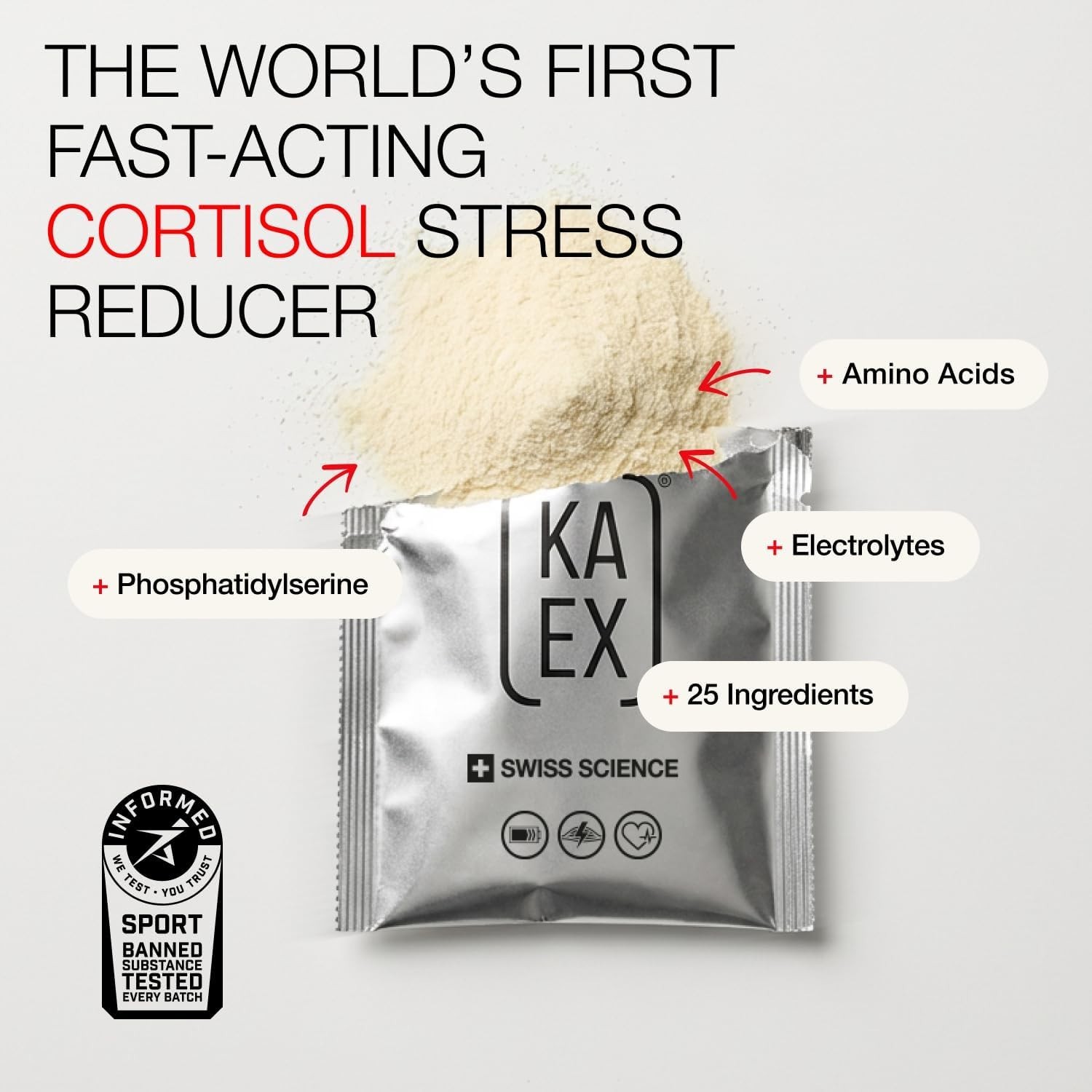 KA EX Cortisol Stress Reducer+ Powder 24-Pack Post-Workout Recovery Electrolyte