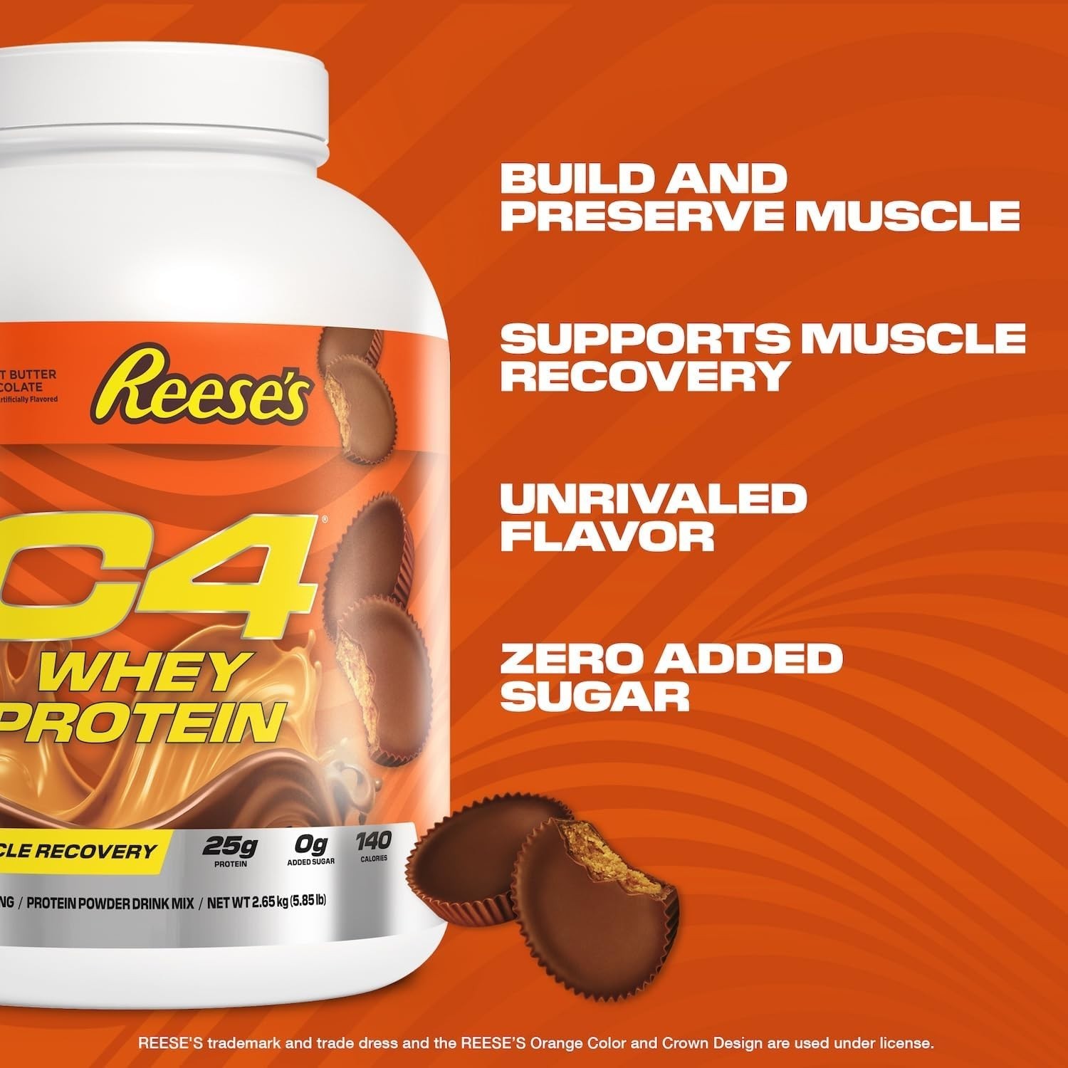 C4 Whey Protein Powder Reese’s Peanut Butter Chocolate 25g 66 Servings Muscle