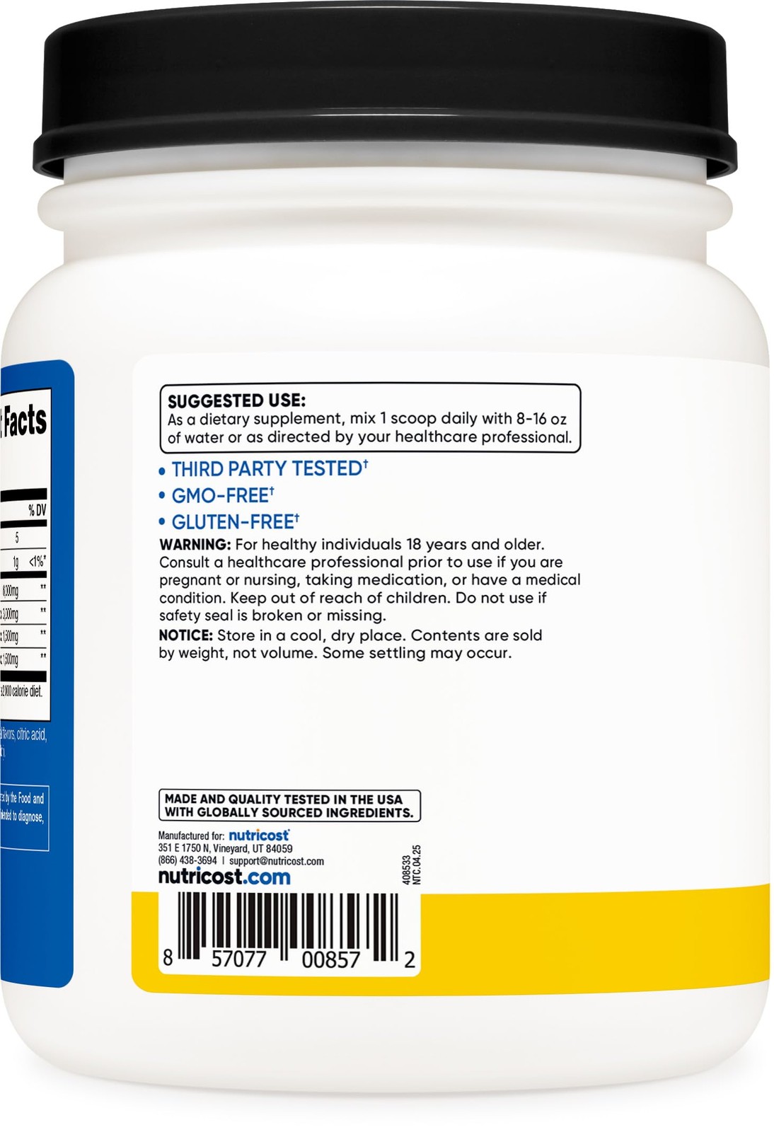 Nutricost BCAA Powder (Pineapple, 90 1.63 Pound (Pack of 1), Light Blue