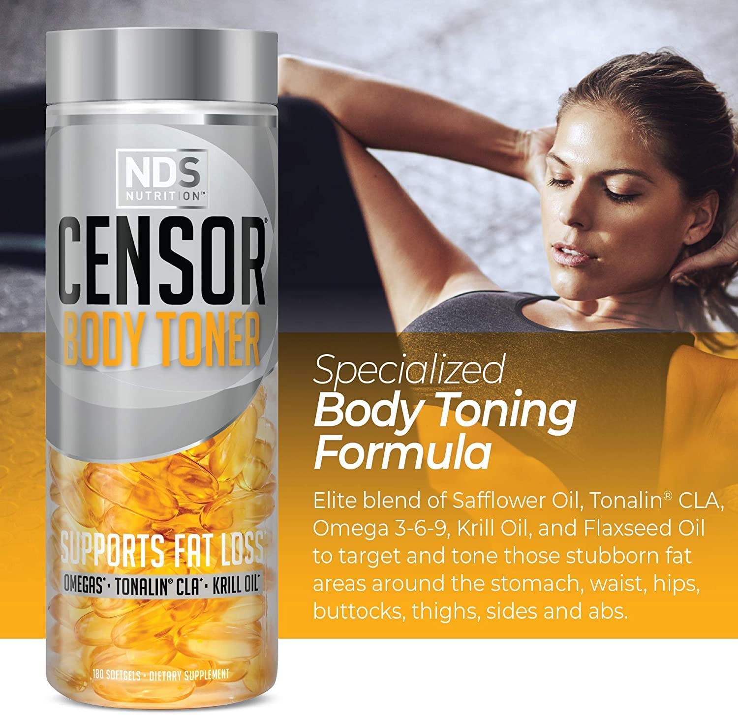 NDS Nutrition Loss and Body Toner with CLA, Fish Oil, Safflower and Omega 3-6…