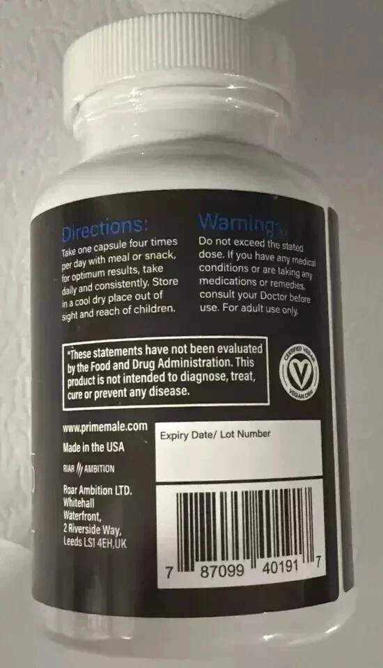 Prime Male Enhance Enhancement Virility Support Performance Boost Sexual Drive
