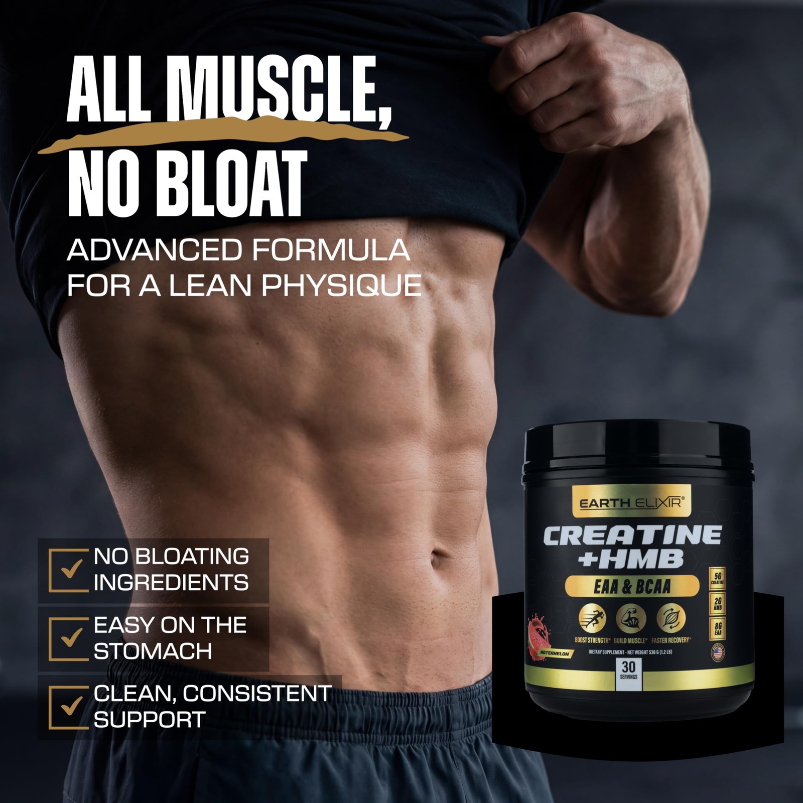 Creatine HMB Supplements for Men and Women w/Essential Amino Acids | EAA & BC…