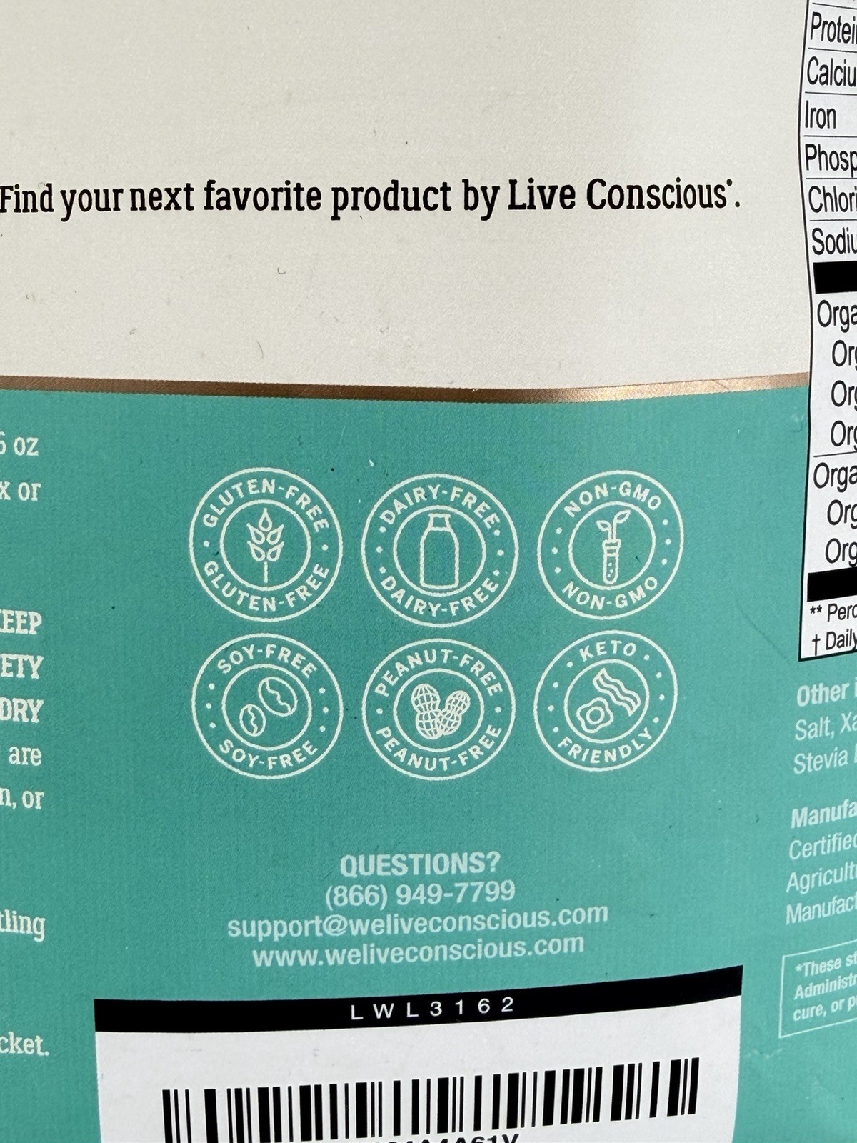 Live Conscious Vegan Protein Vanilla Dream 18.4 oz 520g BB 01/2027 New