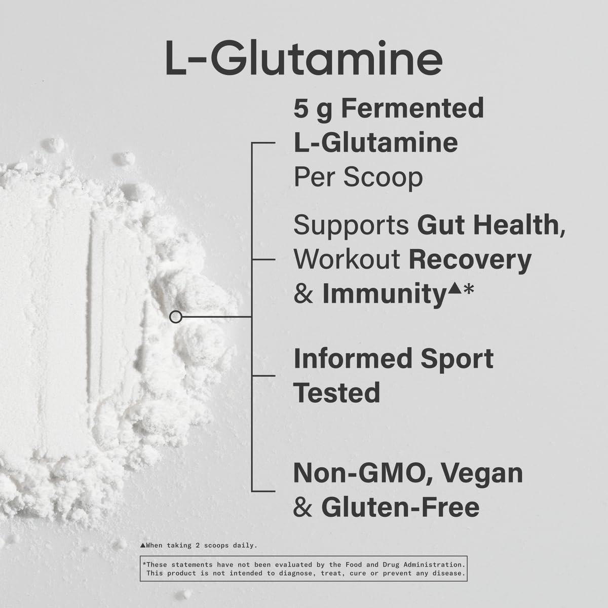 L-Glutamine Powder 5g Unflavored 17.64oz | Fermented Amino Acid for Recovery & G