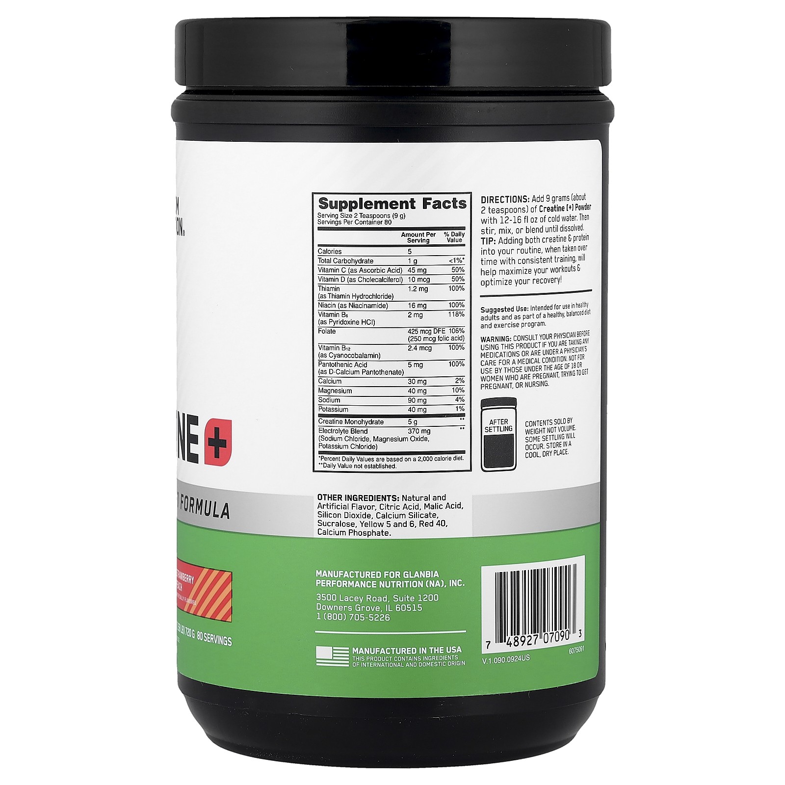 Creatine+, Strawberry Peach, 1.58 lb (720 g)