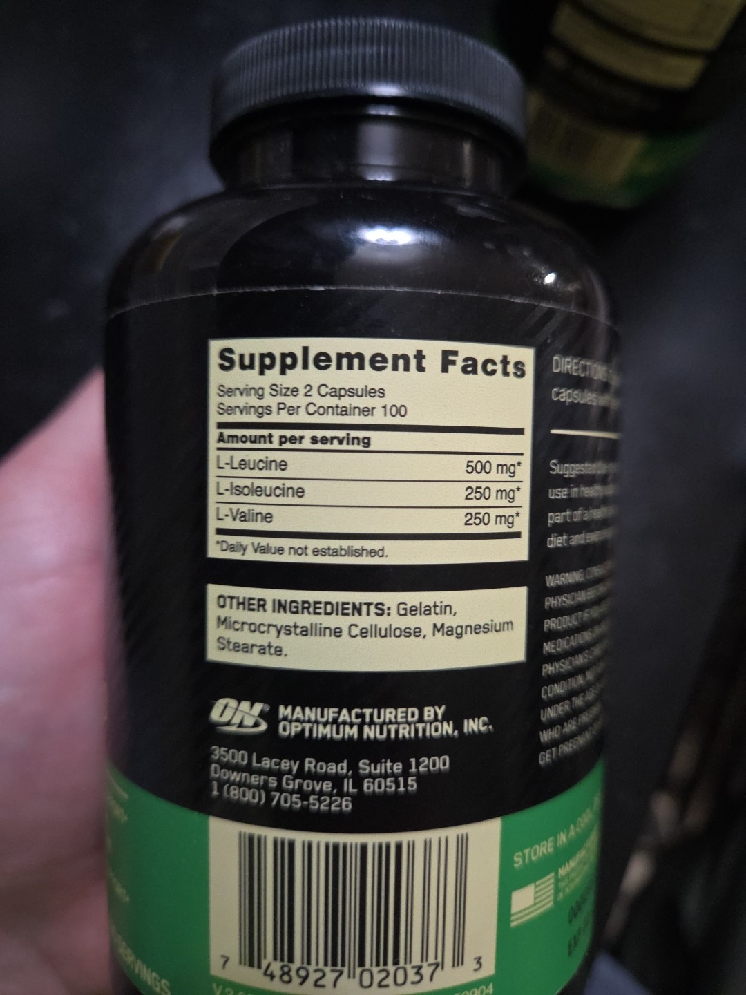 2xOptimum Nutrition 1031735 200 Capsules Branched Chain Essential Amino-acids…
