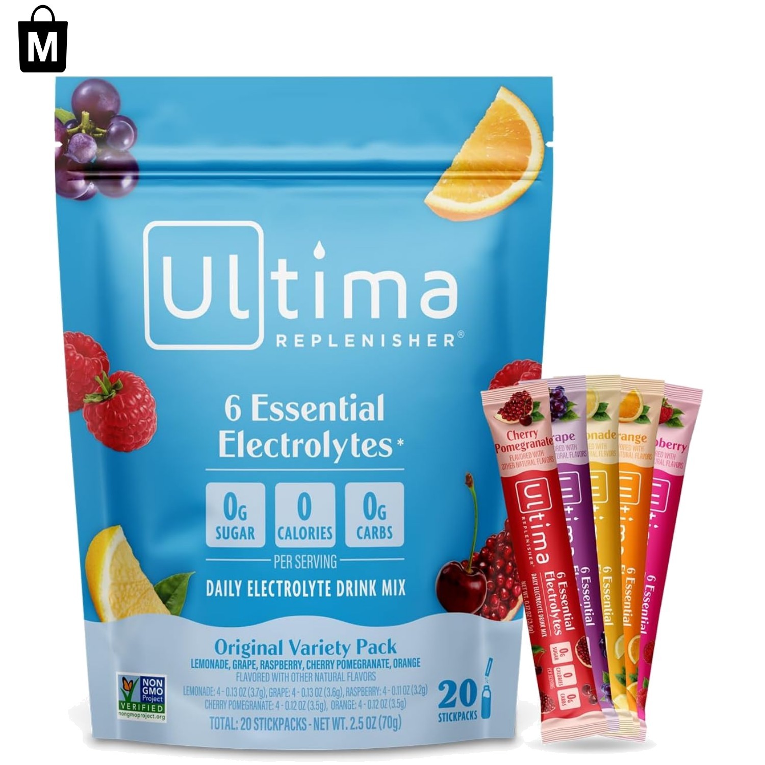 Ultimate Hydration Stickpacks – 6 Essential Electrolytes, Keto Friendly &