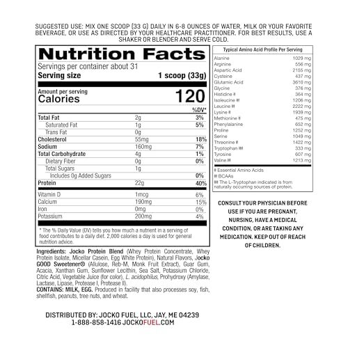 Jocko Fuel Mölk Whey Protein Powder 22g Low Sugar Monk Fruit Blend – Muscle R…