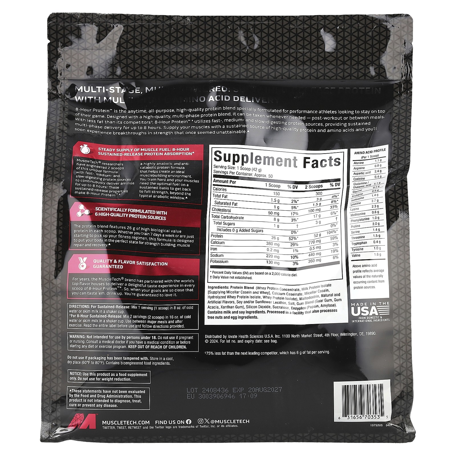 Platinum, 8-Hour Protein, Vanilla Cake, 4.58 lbs (2.08 kg)