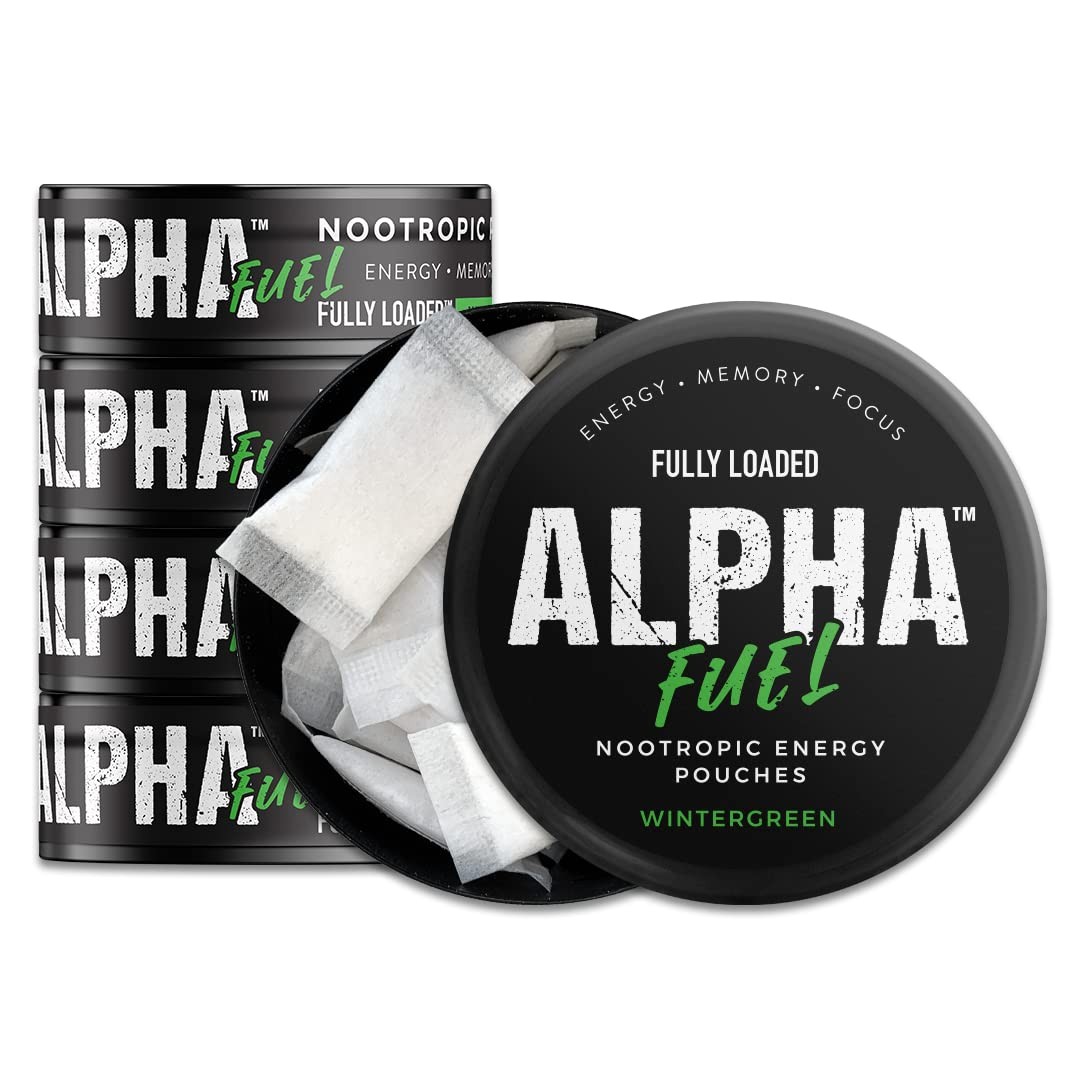 Fully Loaded Alpha Fuel Nootropic Pouches (Wintergreen 0.42 Ounce (Pack of 5)